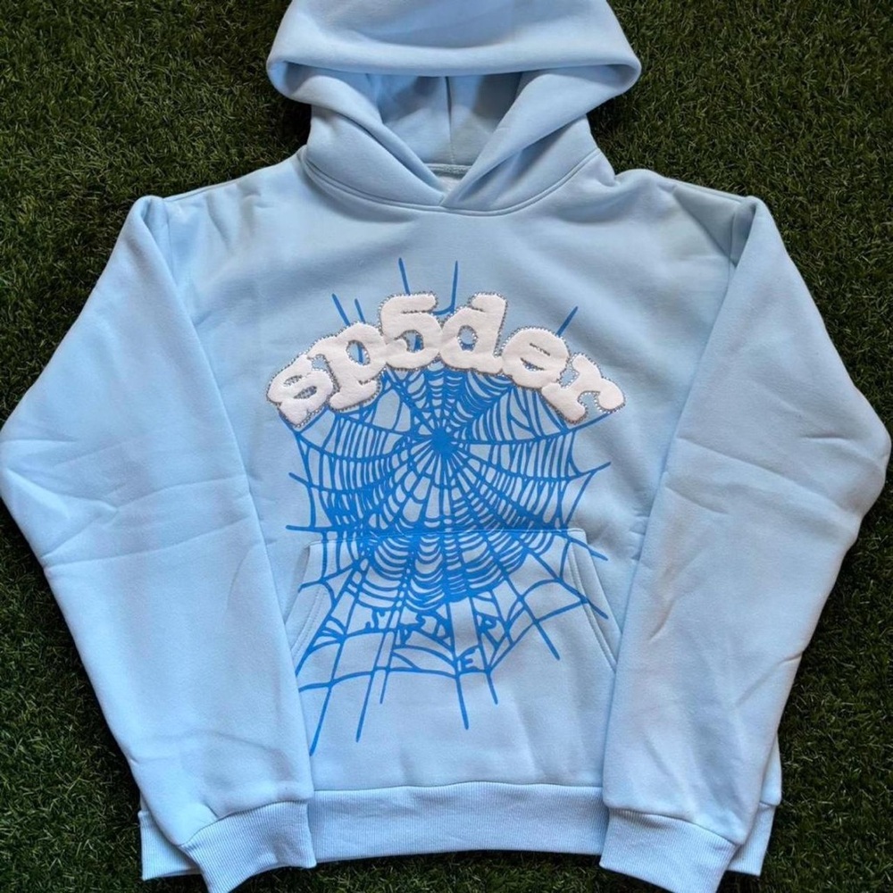 Sp5der Sky Blue Hoodie (size medium)